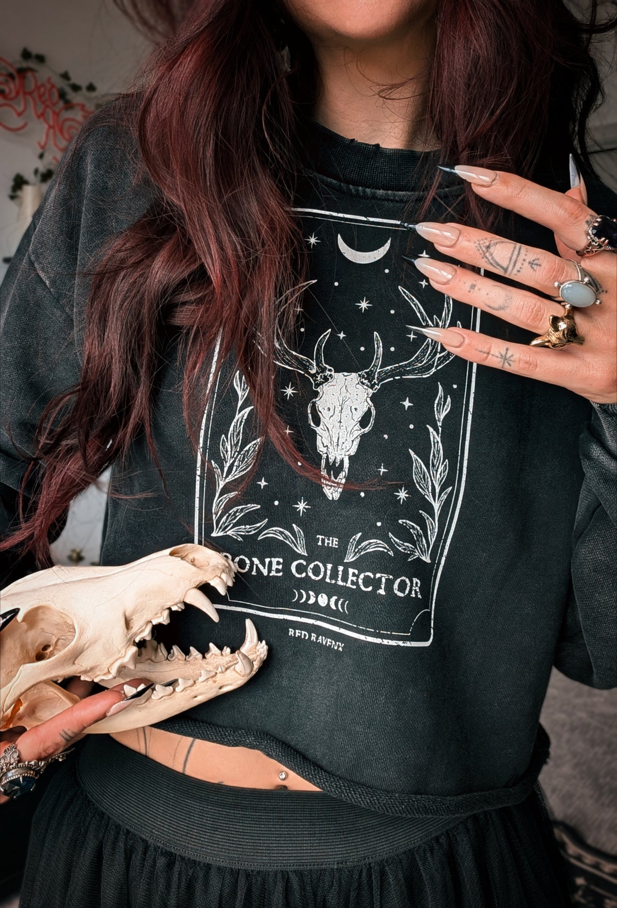 Bone Collector Deer Skull Cropped Sweatshirt