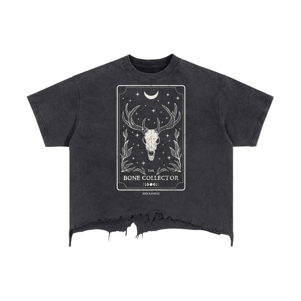 Bone Collector Deer Skull Distressed Hem T-Shirt