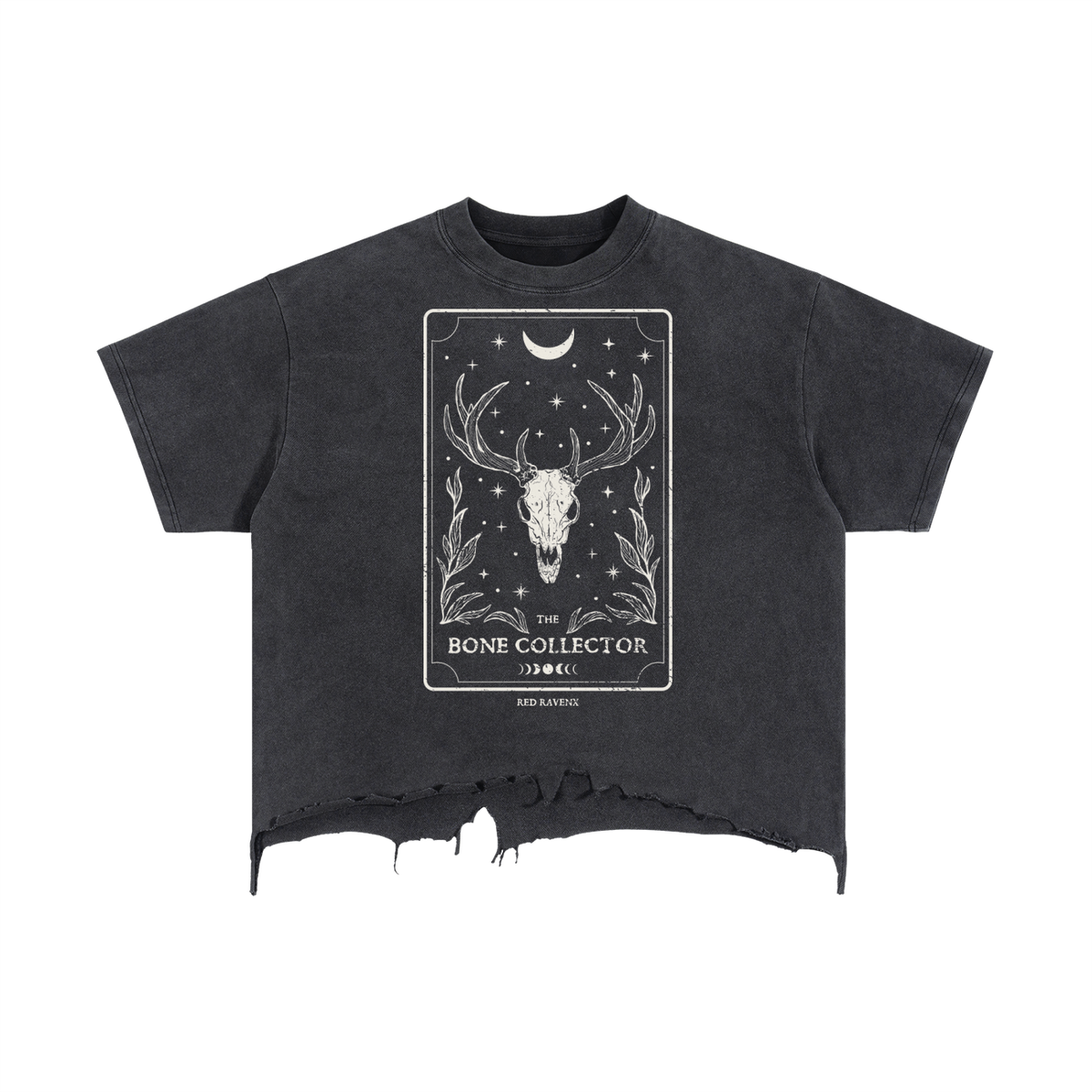 Bone Collector Deer Skull Distressed Hem T-Shirt