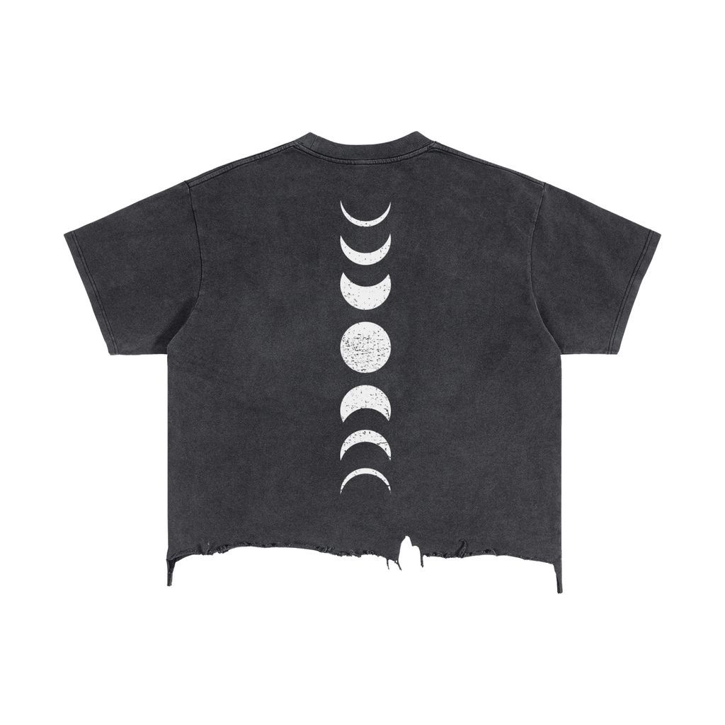 Bone Collector Raven Skull Distressed Hem T-Shirt