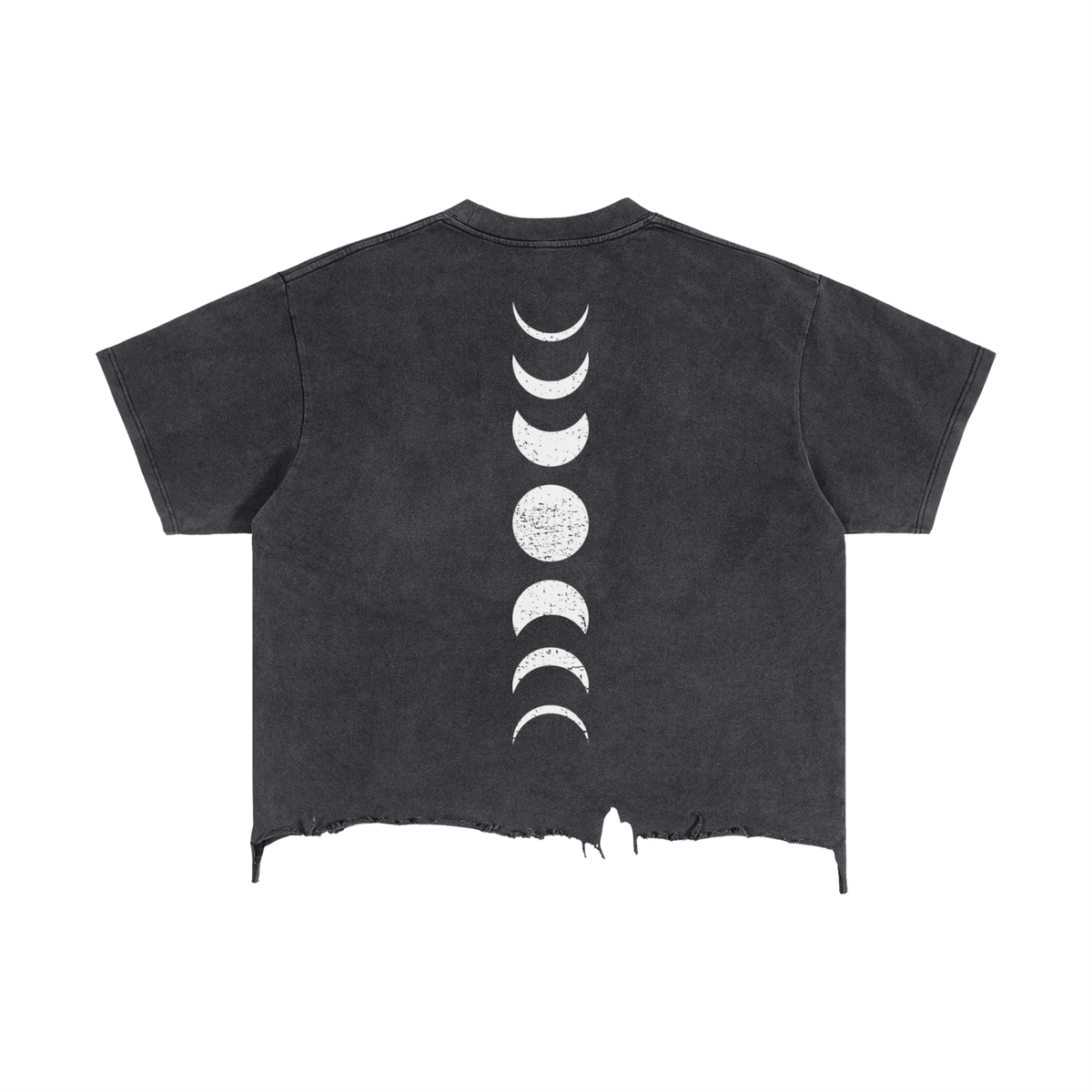 Bone Collector Raven Skull Distressed Hem T-Shirt