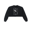 Bone Collector Raven Skull Cropped Sweatshirt